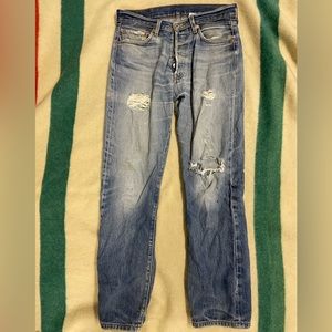 distressed vintage Levi 501s size 31W-32L
